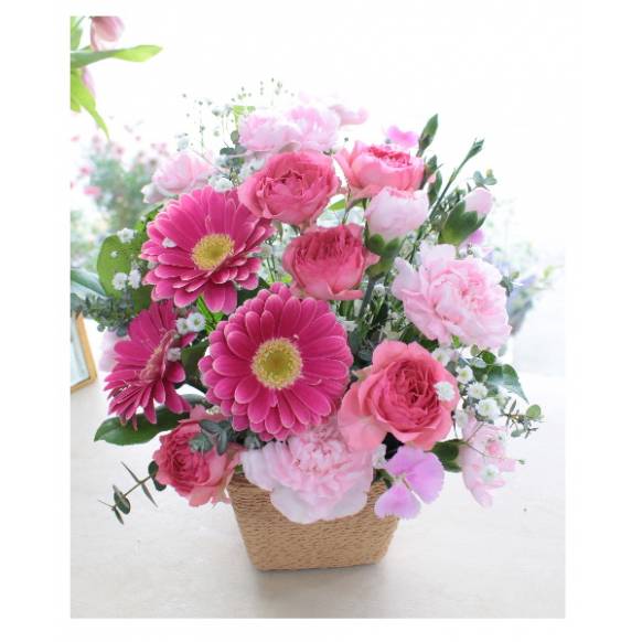 20バルーン付アレンジ（ピンク系）