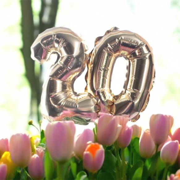 20バルーン付花束（ピンク系）