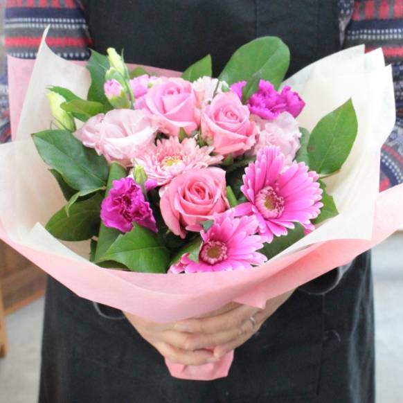 20バルーン付花束（ピンク系）