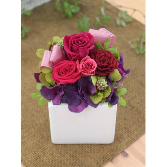 プリザーブドアレンジ「ファーストプリザ/ルージュ」