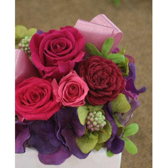 プリザーブドアレンジ「ファーストプリザ/ルージュ」