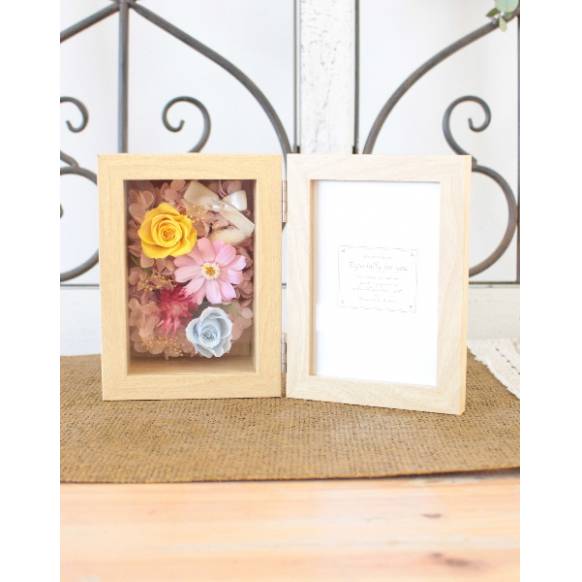 プリザーブドアレンジ フォトフレーム「結び/カラフル」