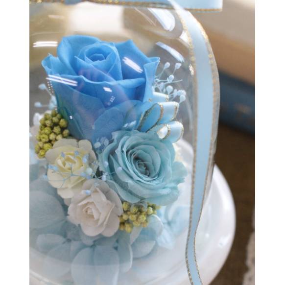 プリザーブドアレンジ「シャーロット/ブルー」